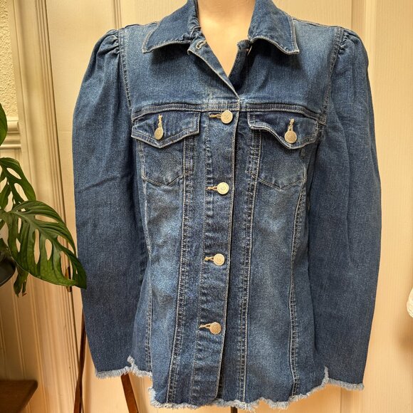 1990s Ellemeno Denim Button Up Shirt M Women's - Picture 1 of 6